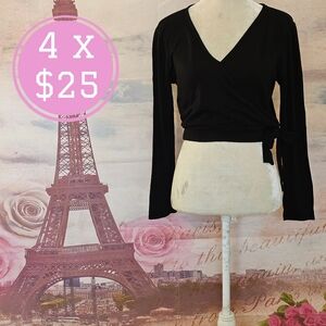 Ivoire long sleeves V-neck top sz M